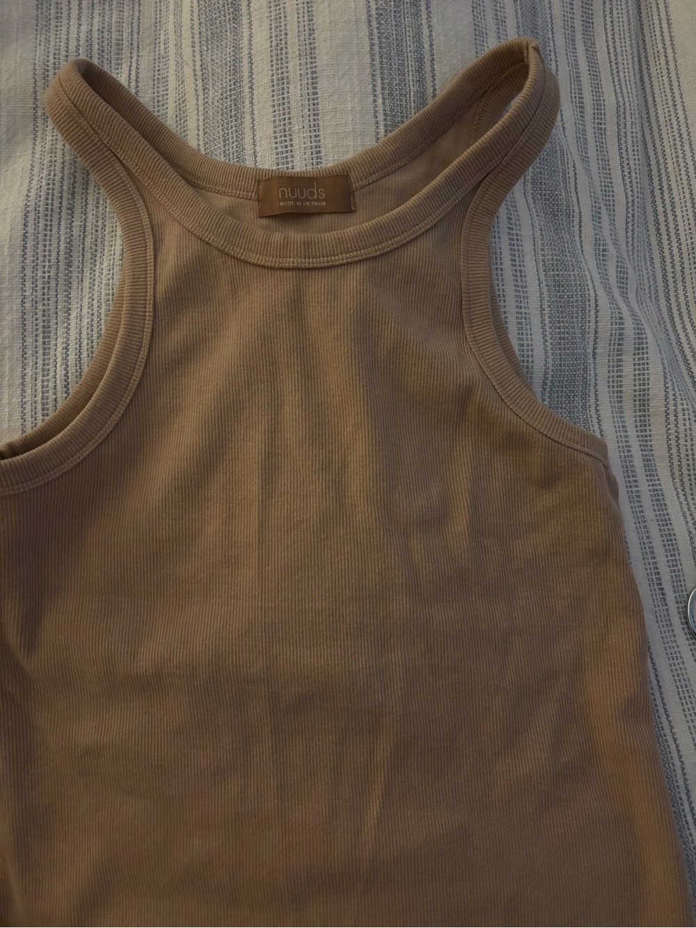 nuuds Ribbed Tank in Taupe